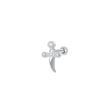 srebrny kolczyk do piercingu ucha; kolczyk helix; kolczyki piercing złote; kolczyk piercing; helix, conch; lobe; upper lobe; trgus;