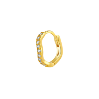 kolczyki koła złote z cyrkonią, kolczyki koła pozłacane z cyrkonią